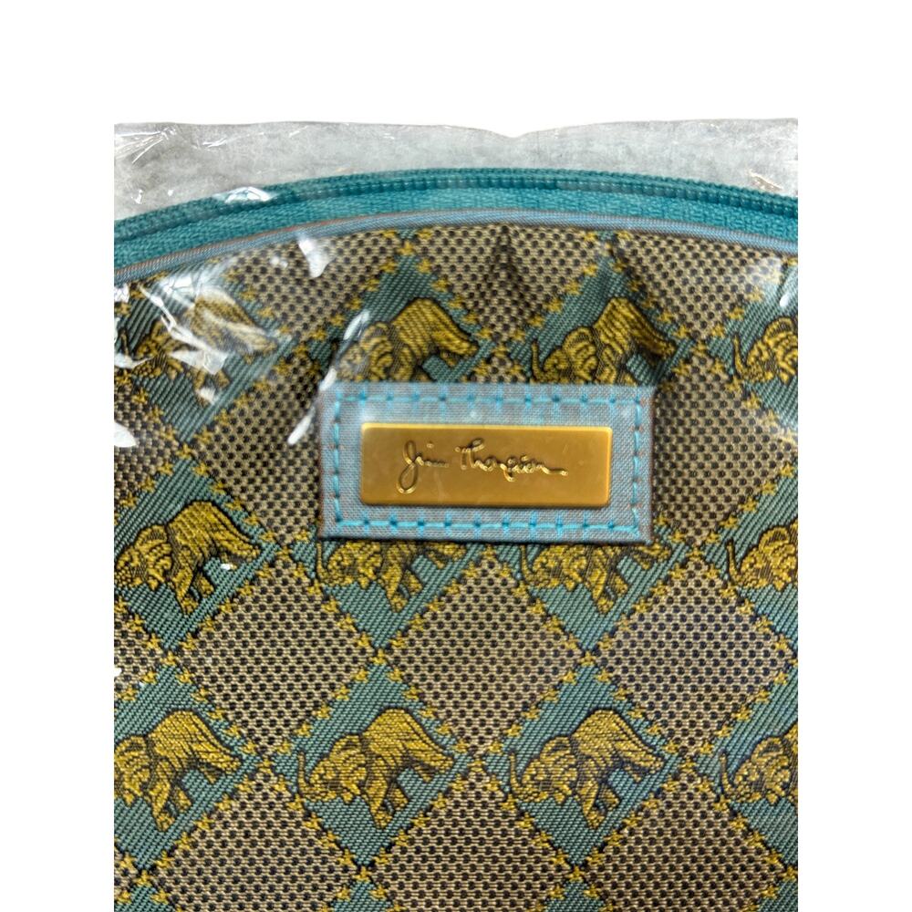 Jim Thompson Thai Silk Small Cosmetic Bag Elephant Print New